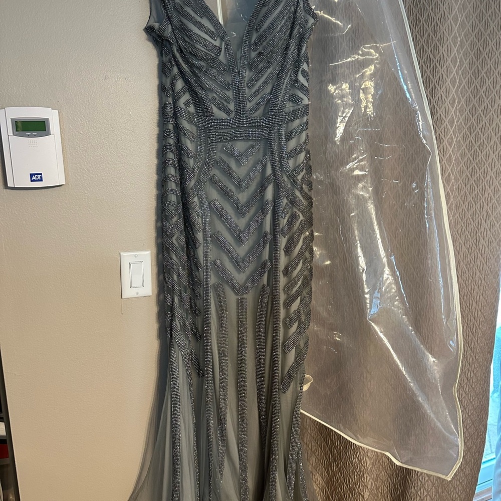 Mori Lee Sophisticated Gray Dress